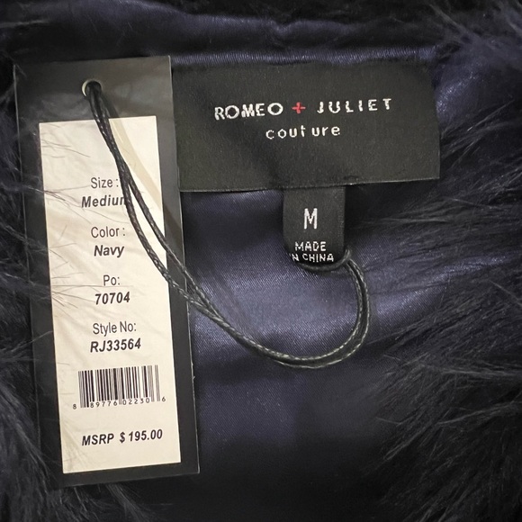 Romeo and Juliet Couture Vest Jacket - Navy Blue - Picture 6 of 6